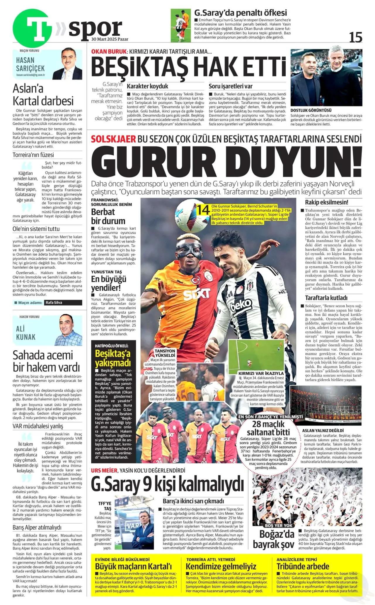 Beşiktaş’ın derbi zaferi gazetelere nasıl yansıdı? 8