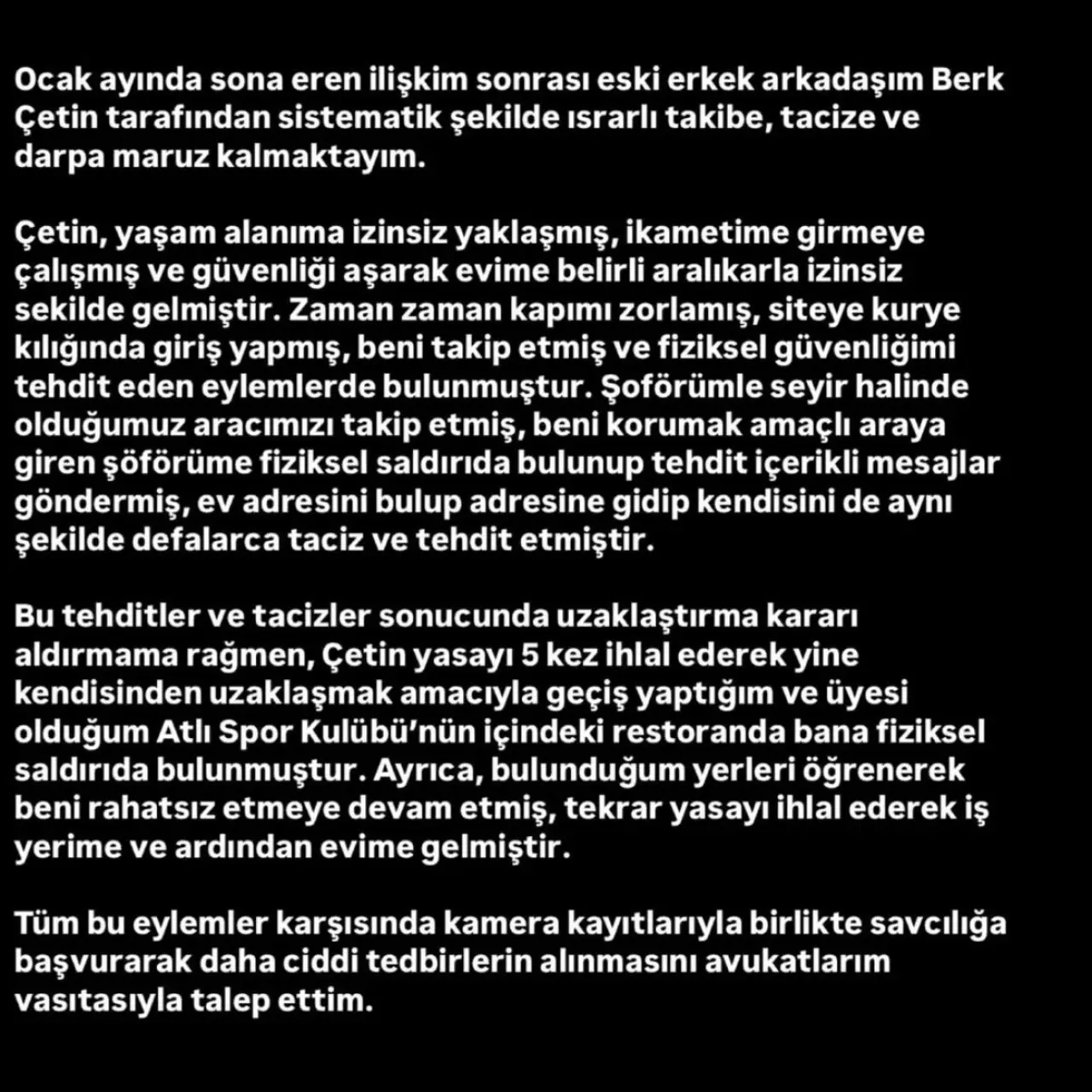 Danla Bilic'ten eski sevgilisi Berk Çetin hakkında şok iddia: Şiddet, taciz ve tehdit 5