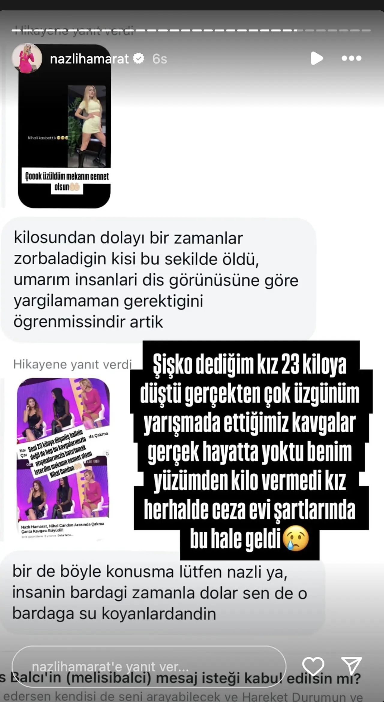 Nihal Candan’ın ölümü sonrası yarışmadan arkadaşı Nazlı Hamarat linç edildi 5