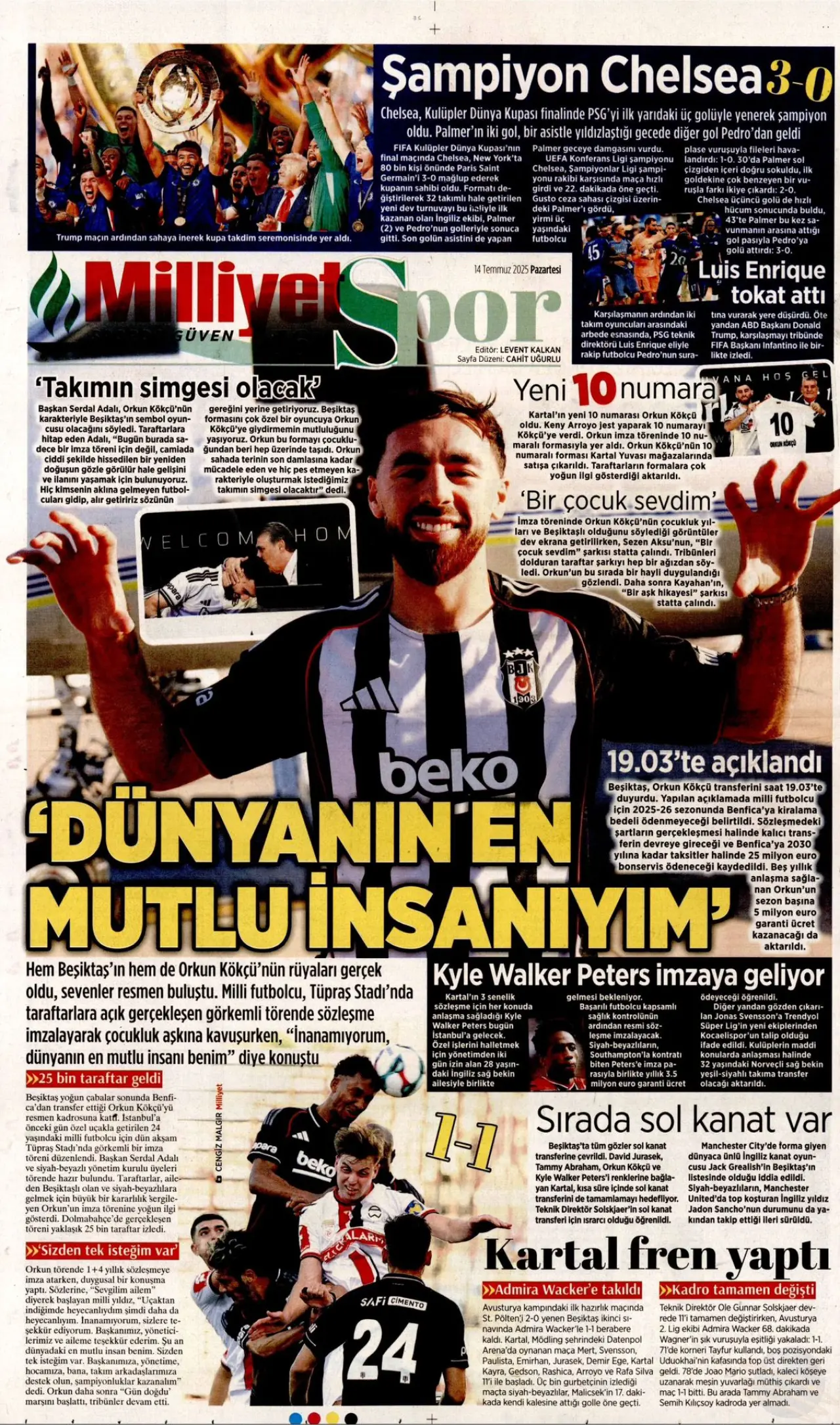 Beşiktaş'tan Orkun Kökçü'ye 20 bin taraftarın önünde dev imza töreni 26