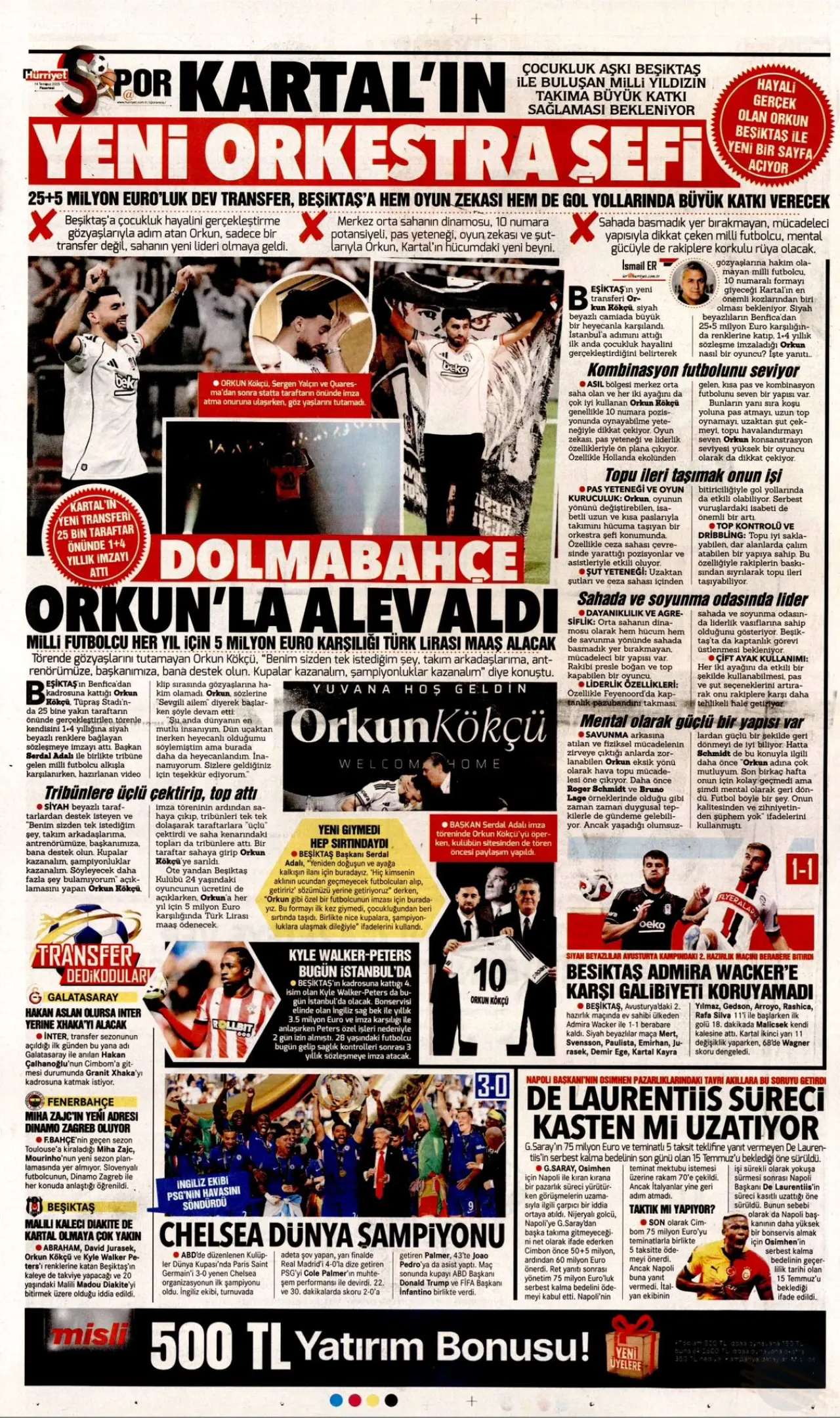 Beşiktaş'tan Orkun Kökçü'ye 20 bin taraftarın önünde dev imza töreni 22