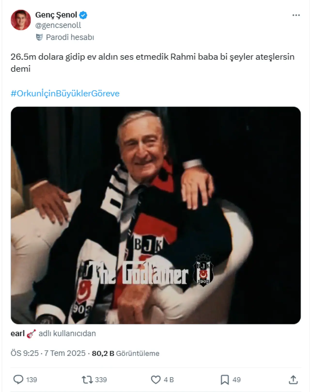 Beşiktaş taraftarından Orkun Kökçü için sosyal medya kampanyası: Orkun için büyükler göreve! 4