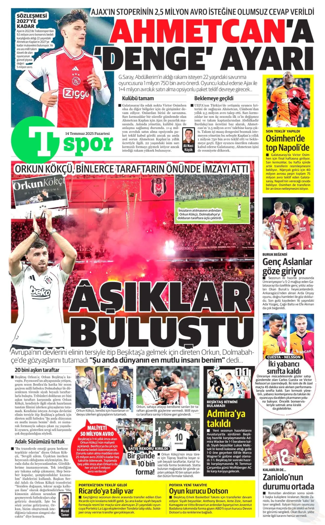 Beşiktaş'tan Orkun Kökçü'ye 20 bin taraftarın önünde dev imza töreni 23