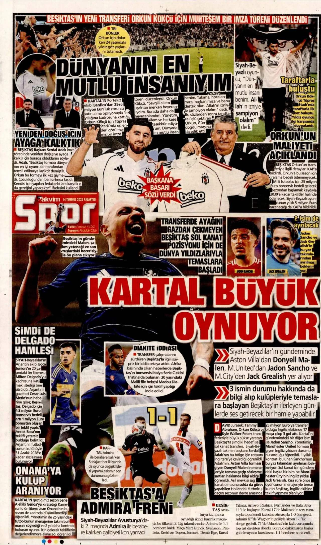 Beşiktaş'tan Orkun Kökçü'ye 20 bin taraftarın önünde dev imza töreni 28