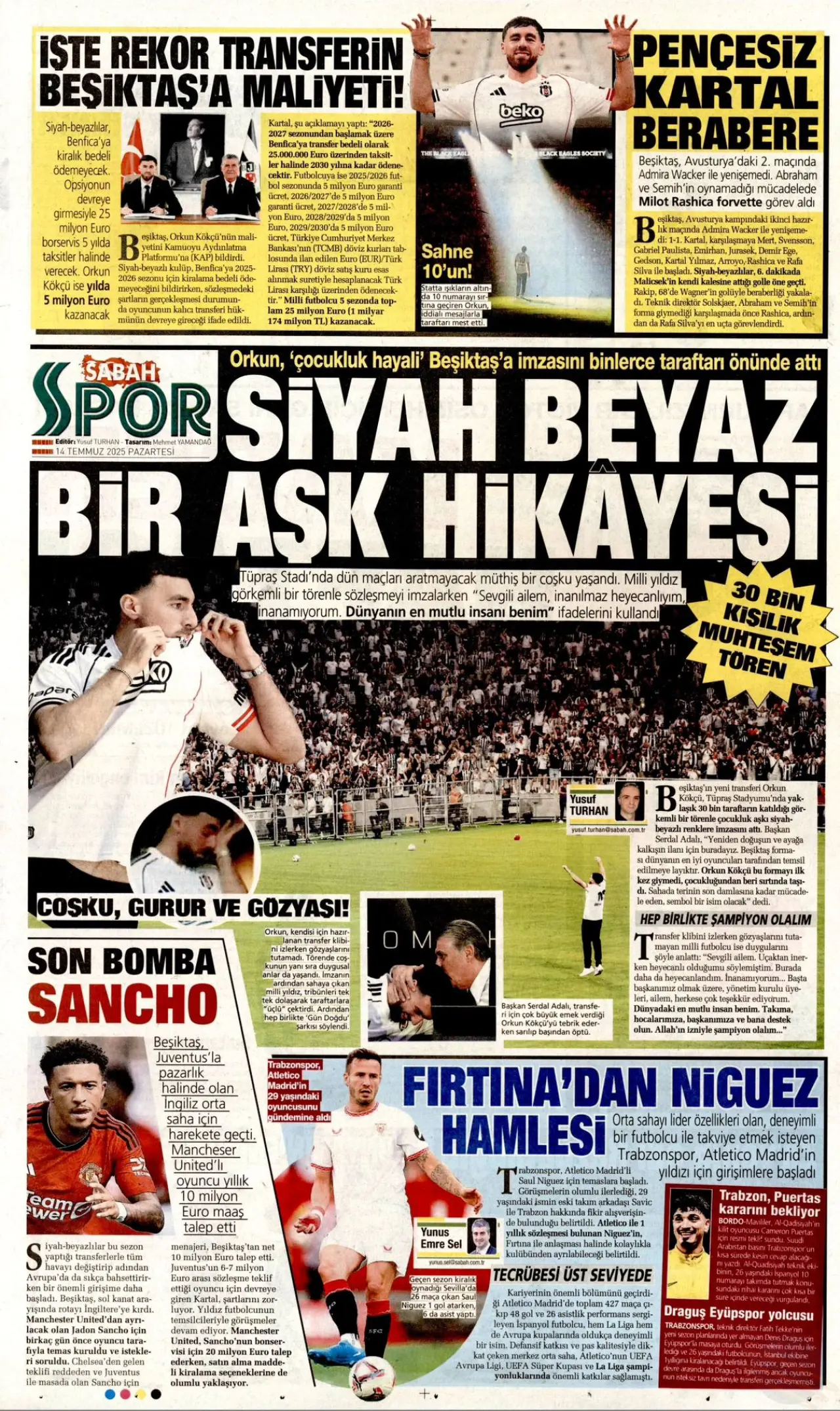 Beşiktaş'tan Orkun Kökçü'ye 20 bin taraftarın önünde dev imza töreni 21