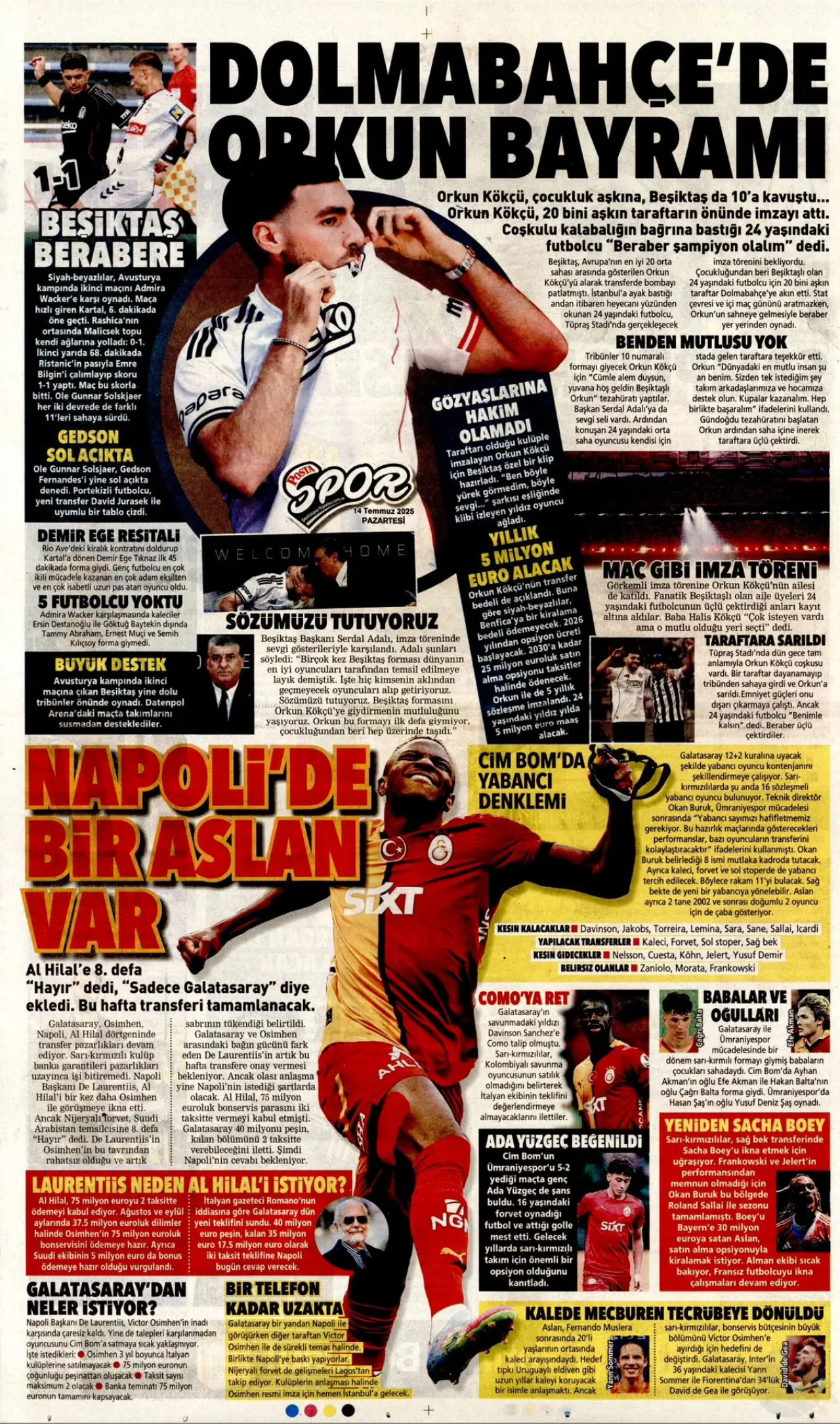 Beşiktaş'tan Orkun Kökçü'ye 20 bin taraftarın önünde dev imza töreni 27