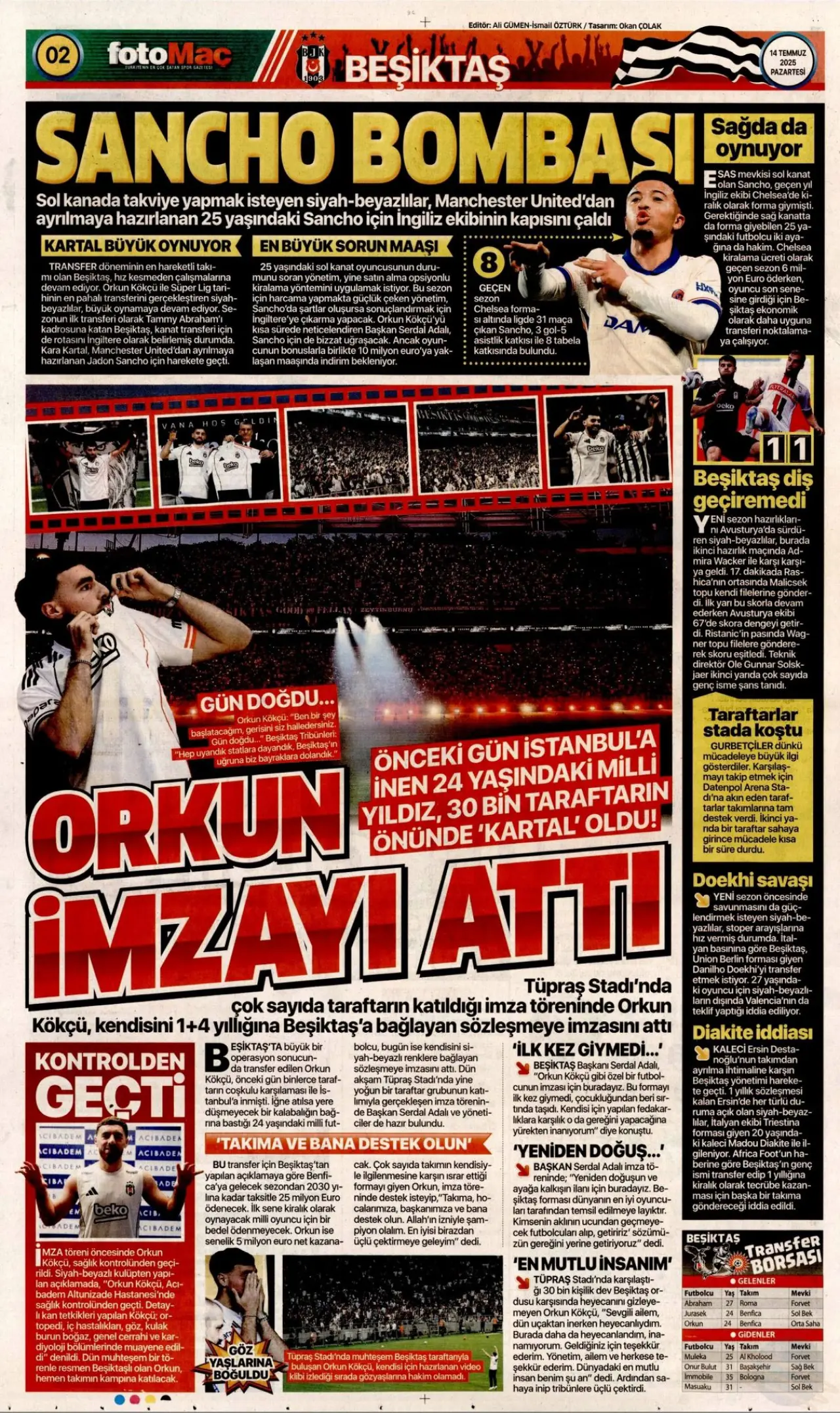 Beşiktaş'tan Orkun Kökçü'ye 20 bin taraftarın önünde dev imza töreni 29