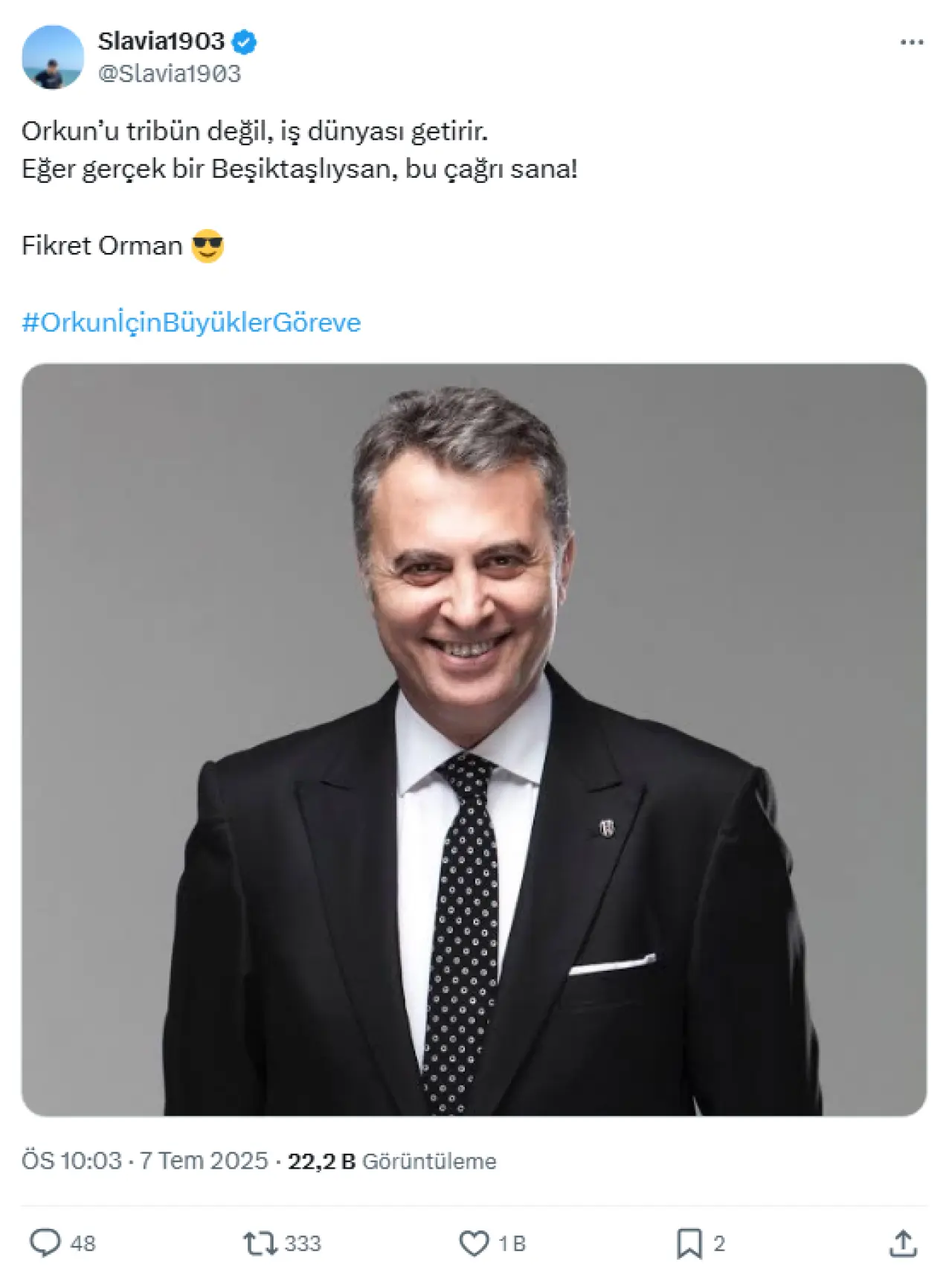 Beşiktaş taraftarından Orkun Kökçü için sosyal medya kampanyası: Orkun için büyükler göreve! 9