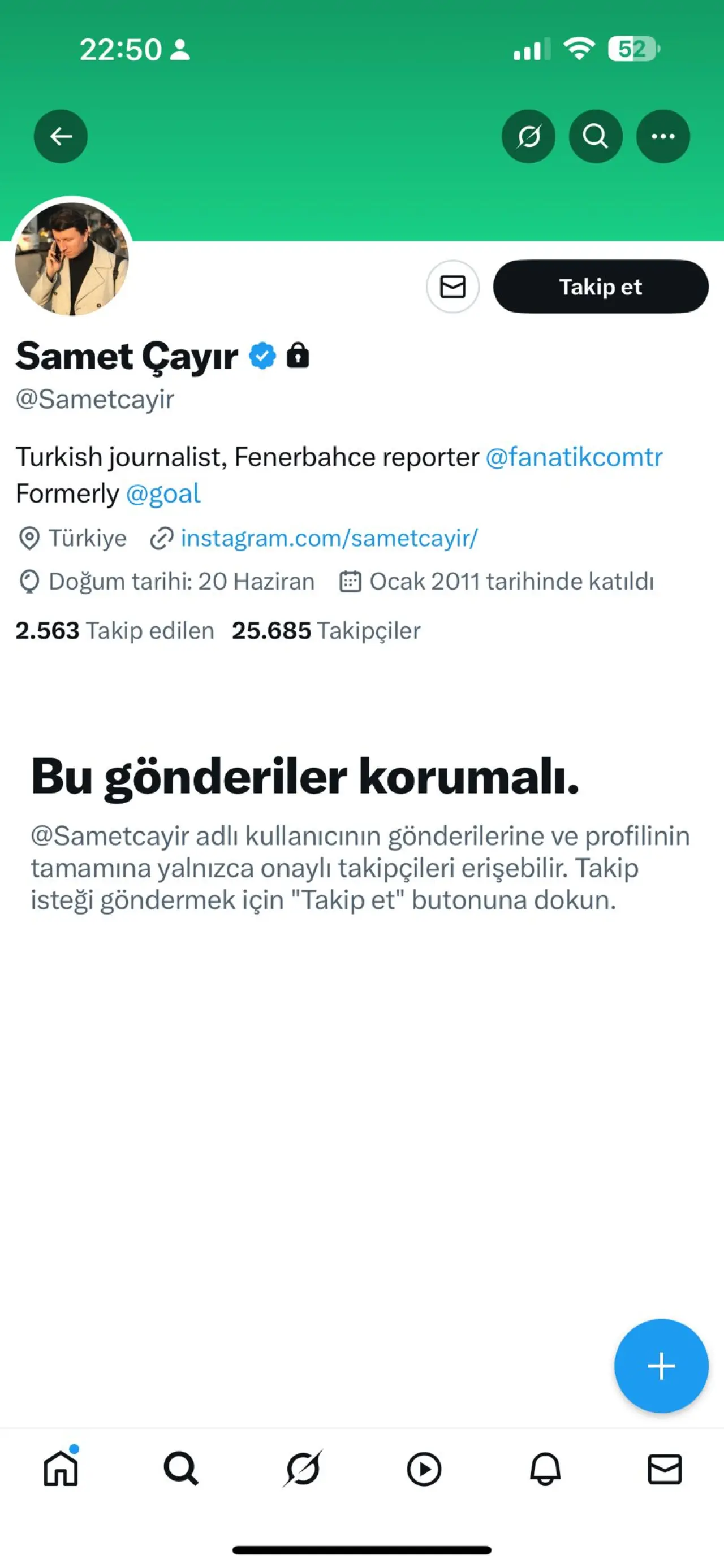 Fanatik Gazetesi Fenerbahçe muhabiri Samet Çayır’ın Fenerbahçe'ye hakaret ettiği paylaşımlar ortaya çıktı! 4