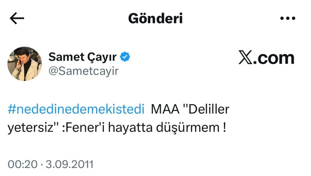 Fanatik Gazetesi Fenerbahçe muhabiri Samet Çayır’ın Fenerbahçe'ye hakaret ettiği paylaşımlar ortaya çıktı! 3
