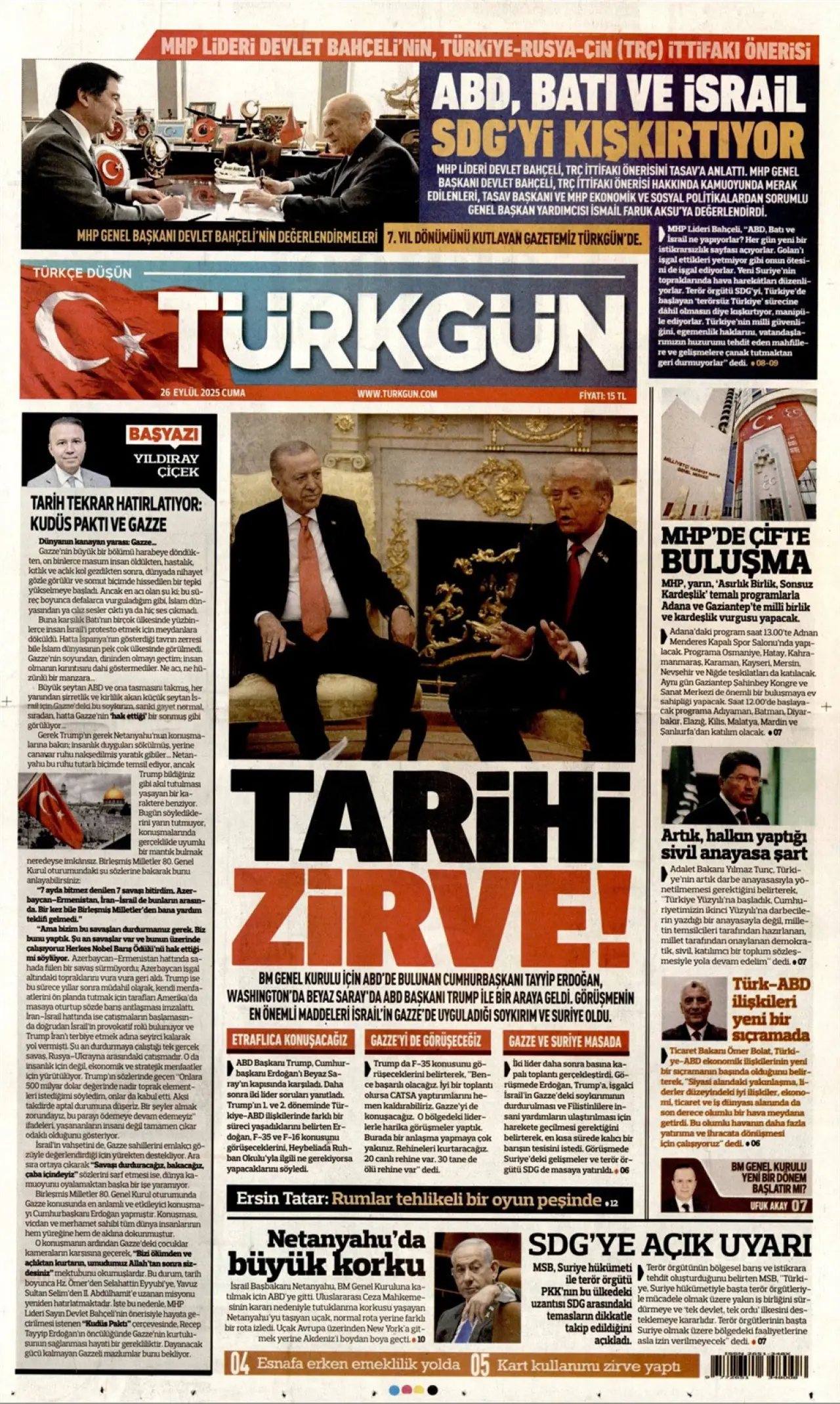 Erdoğan - Trump görüşmesi gazete manşetlerinde nasıl yer aldı? 9