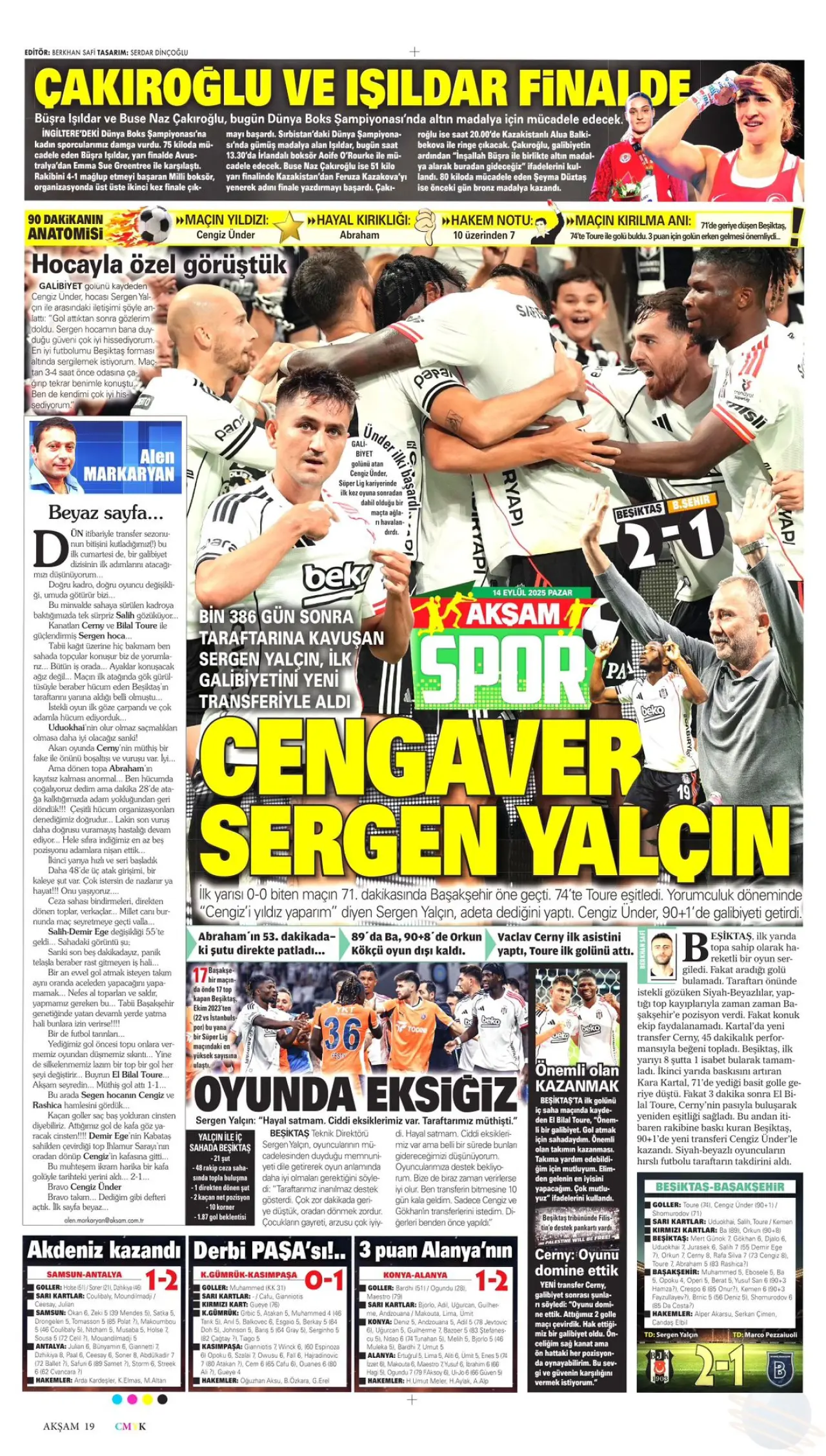 Beşiktaş’ın Başakşehir galibiyetinin manşetlerde yansıması 6