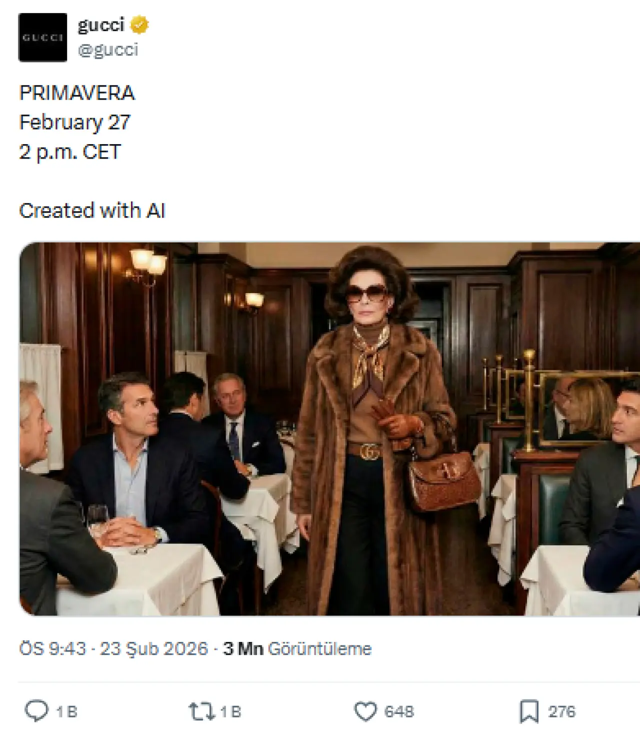 İtalyan zanaatkarlığından yapay zekaya: Gucci'nin Milano Moda Haftası reklamları eleştirilerin odağında 3