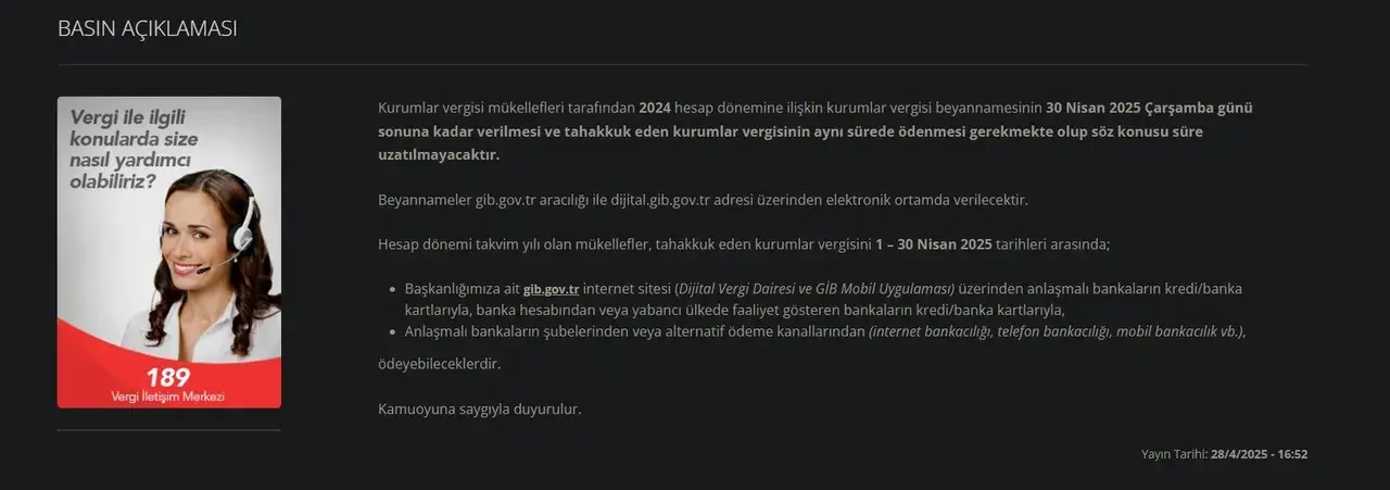 Kurumlar vergisi beyanname süresi uzatıldı mı? Açıklama geldi