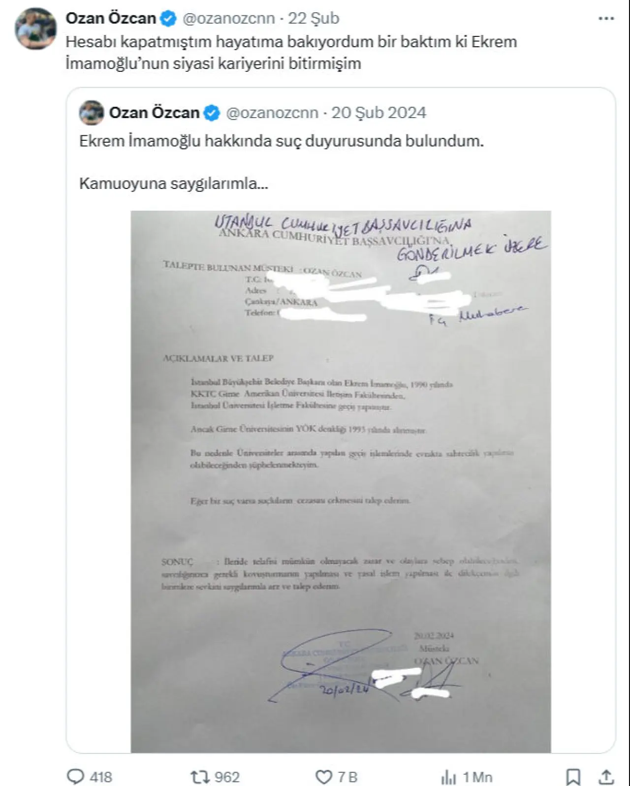Ozan Özcan kimdir? İmamoğlu'nun diplomasını şikayet eden isim - 2. Resim