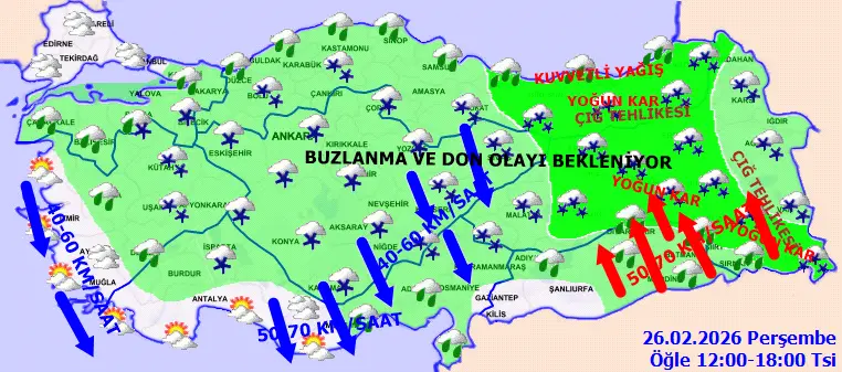 6 derece birden düşüyor: 29 ile sarı kodlu uyarı - Resim : 1